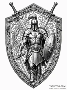 Crossed gladius swords behind a roman legiona... - эскиз тату (№1752530513_0, 14.07.2025 22:01) — Tatufoto.com