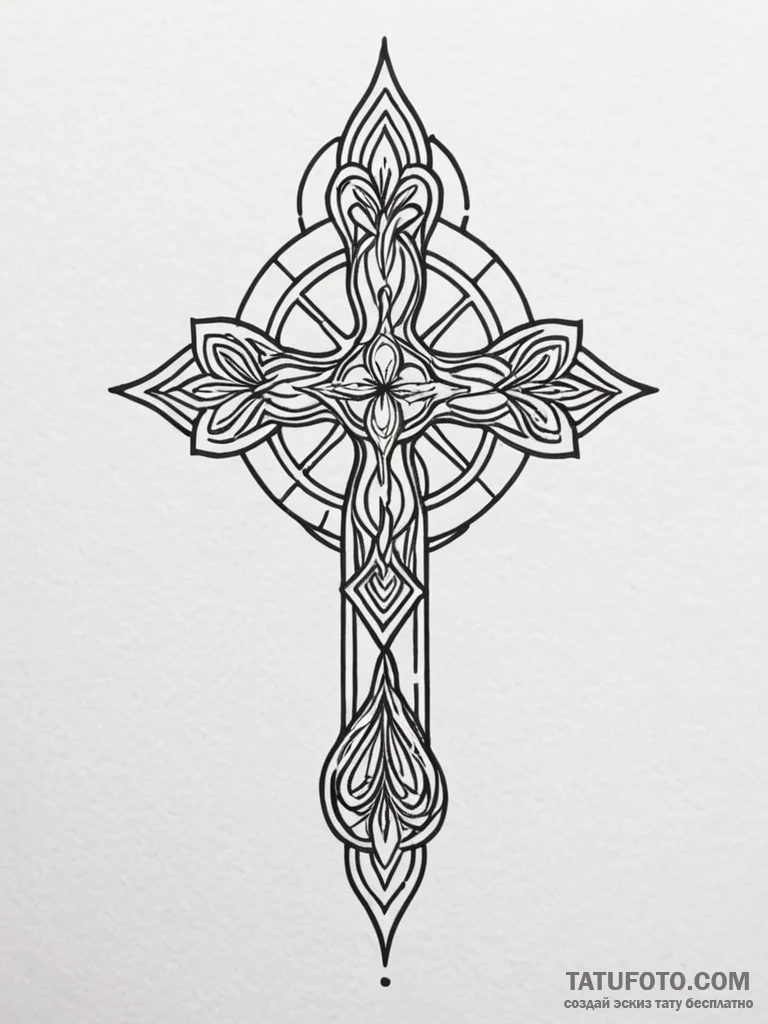 Amulet symbol, tattoo drawing outline, fine l... - эскиз тату (№1752531024_0, 14.07.2025 22:10) — Tatufoto.com