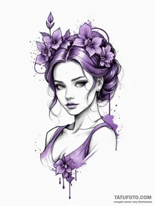Violet - эскиз тату (№1752531280_0, 14.07.2025 22:14) — Tatufoto.com