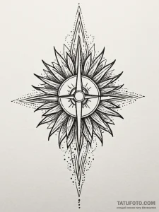 Noble blade beneath crimson sun, tattoo line... - эскиз тату (№1752532216_0, 14.07.2025 22:30) — Tatufoto.com