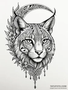 Lynx claws beneath crescent moon, artistic ta... - эскиз тату (№1752532641_0, 14.07.2025 22:37) — Tatufoto.com