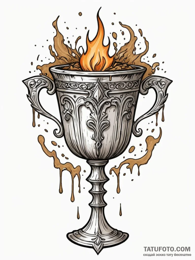 Ancient chalice with cursed liquid, tattoo sk... - эскиз тату (№1752532726_0, 14.07.2025 22:38) — Tatufoto.com