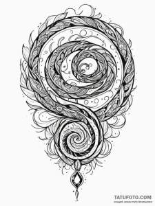 Frozen serpent spiraling through void, tattoo... - эскиз тату (№1752533068_0, 14.07.2025 22:44) — Tatufoto.com