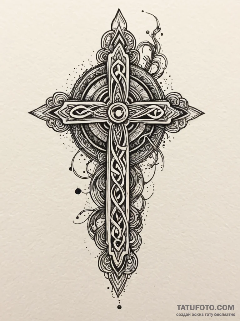 Ivory blade etched with runes, ink illustrati… — эскиз тату (№1752533153_0, 14.07.2025 22:45) — Tatufoto.com