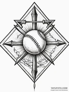 A classic baseball diamond, field,, tattoo fl... - эскиз тату (№1752535716_0, 14.07.2025 23:28) — Tatufoto.com