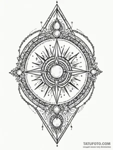 Opal arrow piercing ancient seal, tattoo line... - эскиз тату (№1752536057_0, 14.07.2025 23:34) — Tatufoto.com
