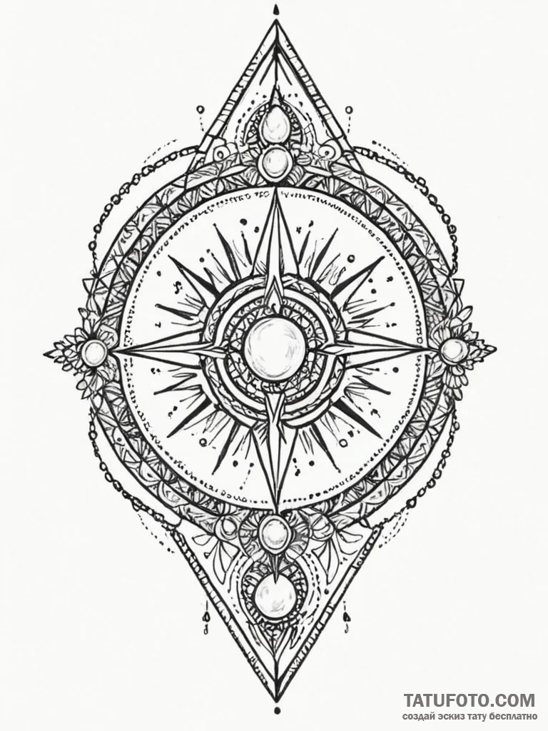 Opal arrow piercing ancient seal, tattoo line... - эскиз тату (№1752536057_0, 14.07.2025 23:34) — Tatufoto.com
