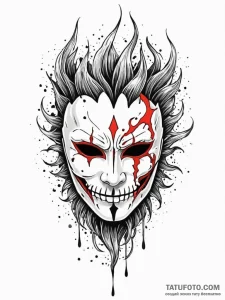 Mask devoured by spectral flame, concept art... - эскиз тату (№1752536141_0, 14.07.2025 23:35) — Tatufoto.com
