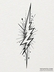Lightning bolt, sharp and geometric, tattoo l... - эскиз тату (№1752537167_0, 14.07.2025 23:52) — Tatufoto.com