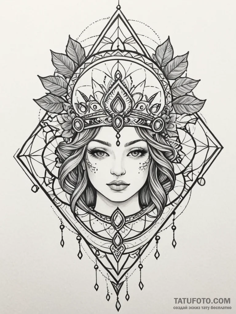 Jewel helm crowned in ivy, tattoo flash sheet... - эскиз тату (№1752537252_0, 14.07.2025 23:54) — Tatufoto.com
