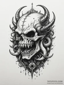 Locked helm devouring starlight, tattoo line... - эскиз тату (№1752537338_0, 14.07.2025 23:55) — Tatufoto.com