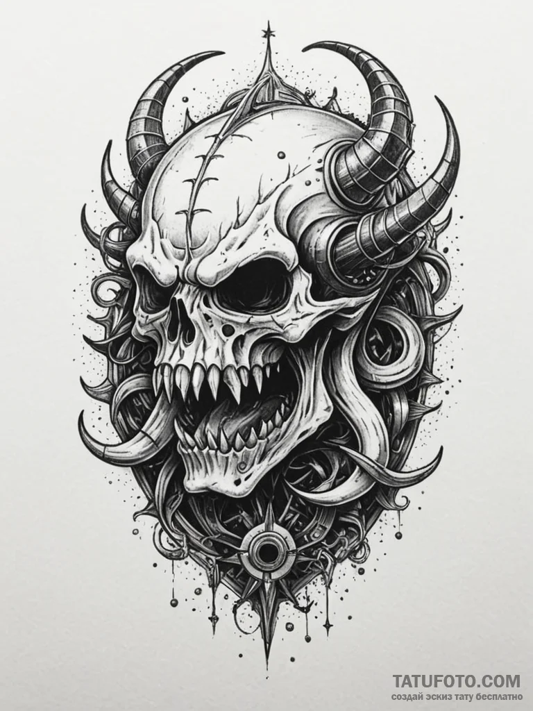 Locked helm devouring starlight, tattoo line... - эскиз тату (№1752537338_0, 14.07.2025 23:55) — Tatufoto.com