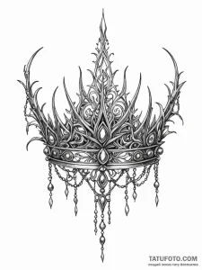 Black thorns consuming crown, tattoo sketch d... - эскиз тату (№1752537887_0, 15.07.2025 00:04) — Tatufoto.com