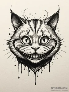 The cheshire cat's grin (is there, but can be... - эскиз тату (№1752538057_0, 15.07.2025 00:07) — Tatufoto.com