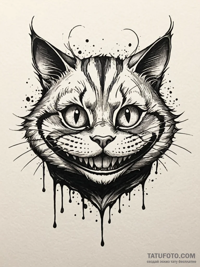 The cheshire cat's grin (is there, but can be... - эскиз тату (№1752538057_0, 15.07.2025 00:07) — Tatufoto.com