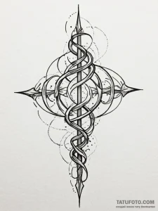 Ice tendrils spiraling skyward, tattoo sketch... - эскиз тату (№1752539087_0, 15.07.2025 00:24) — Tatufoto.com