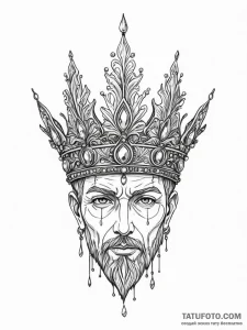 Unseen relic crowned in frost, artistic tatto... - эскиз тату (№1752539941_0, 15.07.2025 00:39) — Tatufoto.com