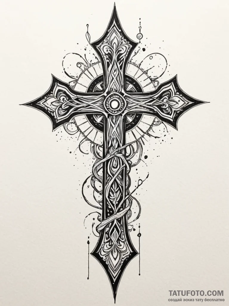 Fractured blade echoing spectral light, artis... - эскиз тату (№1752540196_0, 15.07.2025 00:43) — Tatufoto.com