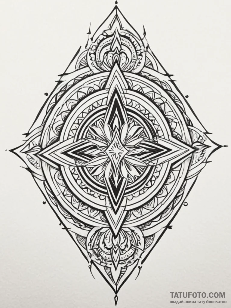 Rune-forged blade crowned in frost, tattoo fl… — эскиз тату (№1752540708_0, 15.07.2025 00:51) — Tatufoto.com