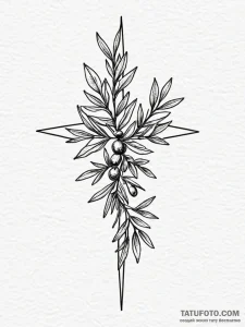 Olive branch, artistic tattoo sketch, clean l... - эскиз тату (№1752540878_0, 15.07.2025 00:54) — Tatufoto.com