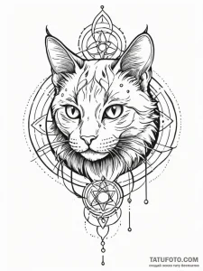 Apocalyptic cat with bionic limbs, tattoo ske... - эскиз тату (№1752540963_0, 15.07.2025 00:56) — Tatufoto.com