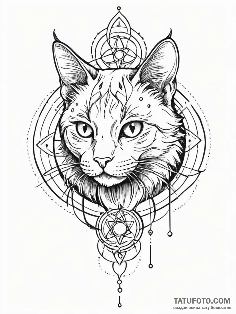 Apocalyptic cat with bionic limbs, tattoo ske… — эскиз тату (№1752540963_0, 15.07.2025 00:56) — Tatufoto.com