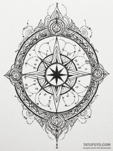 Star map burned with runes, tattoo sketch des... - эскиз тату (№1752541343_0, 15.07.2025 01:02) — Tatufoto.com