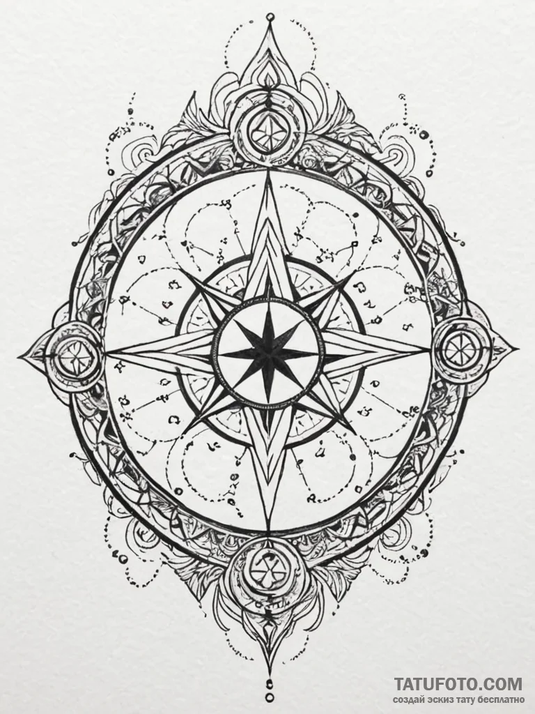 Star map burned with runes, tattoo sketch des... - эскиз тату (№1752541343_0, 15.07.2025 01:02) — Tatufoto.com