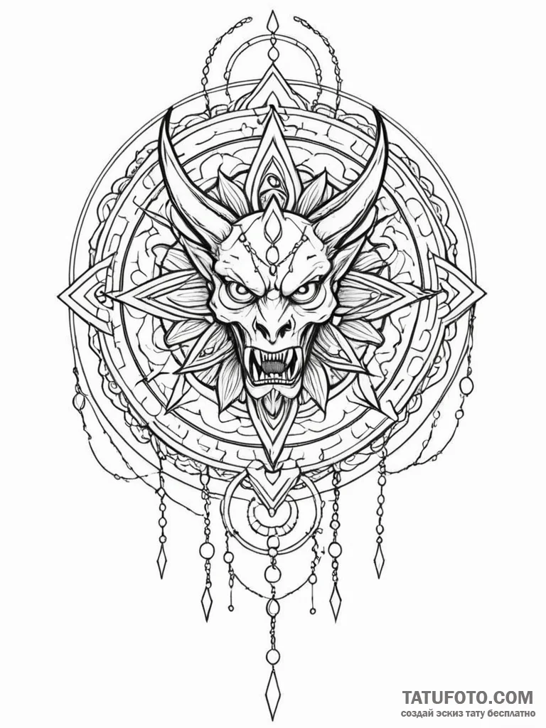 Angelic chains binding demon, tattoo flash sh... - эскиз тату (№1752541429_0, 15.07.2025 01:03) — Tatufoto.com