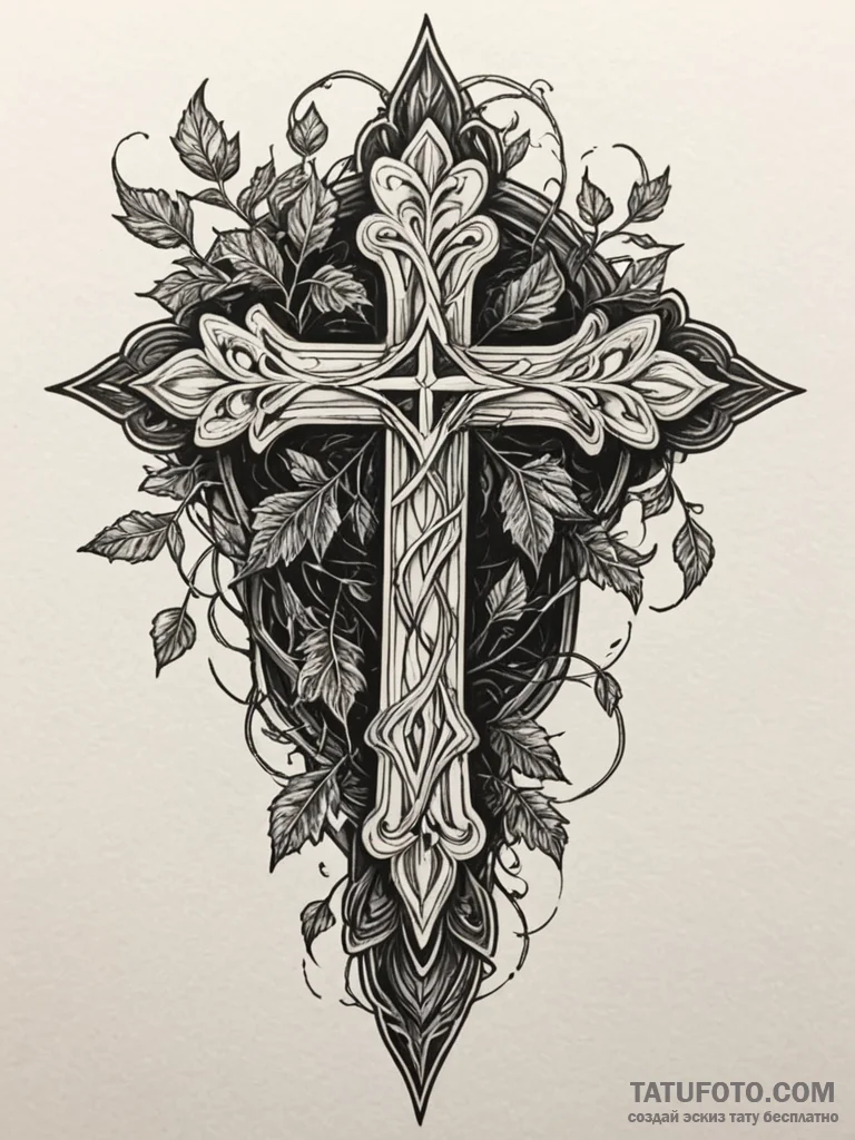Ghostly relic bound in ivy, concept art for t... - эскиз тату (№1752541513_0, 15.07.2025 01:05) — Tatufoto.com