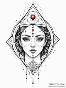 Blindfolded oracle with a third eye weeping n... - эскиз тату (№1752541770_0, 15.07.2025 01:09) — Tatufoto.com