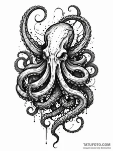 Kraken talon clutching relic, tattoo drawing... - эскиз тату (№1752542536_0, 15.07.2025 01:22) — Tatufoto.com