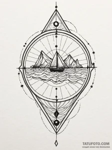 Navigator's chart with rhumb lines and coasta... - эскиз тату (№1752542792_0, 15.07.2025 01:26) — Tatufoto.com