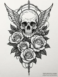 Angelic chains releasing soul, tattoo drawing... - эскиз тату (№1752542877_0, 15.07.2025 01:27) — Tatufoto.com