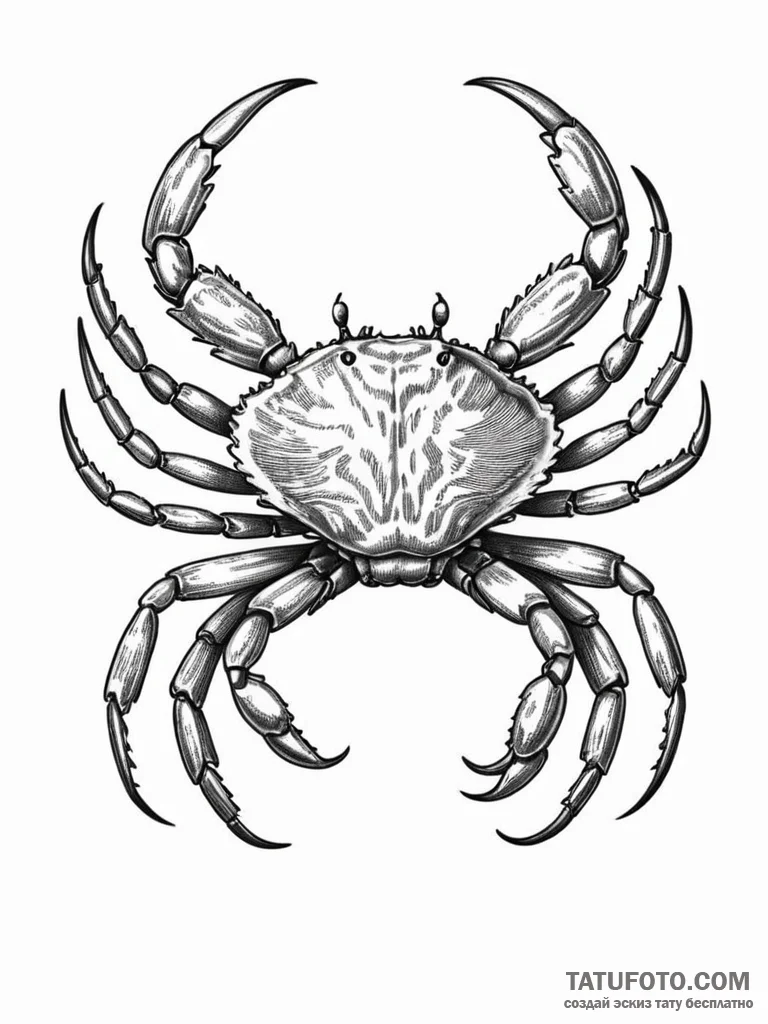 Crab - эскиз тату (№1752543217_0, 15.07.2025 01:33) — Tatufoto.com