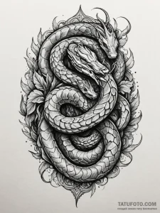 Ashen serpent glowing with life force, artist... - эскиз тату (№1752543555_0, 15.07.2025 01:39) — Tatufoto.com
