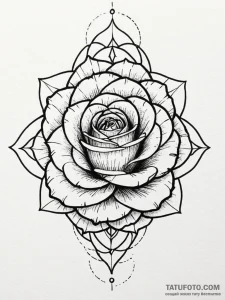 Glitching rose, half pixels, half real, conce... - эскиз тату (№1752544582_0, 15.07.2025 01:56) — Tatufoto.com