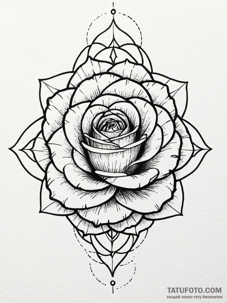 Glitching rose, half pixels, half real, conce... - эскиз тату (№1752544582_0, 15.07.2025 01:56) — Tatufoto.com