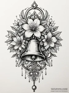 Bells (flower), concept art for tattoo, black... - эскиз тату (№1752544667_0, 15.07.2025 01:57) — Tatufoto.com