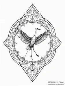 Kimono with spectral crane pattern, concept a... - эскиз тату (№1752544839_0, 15.07.2025 02:00) — Tatufoto.com