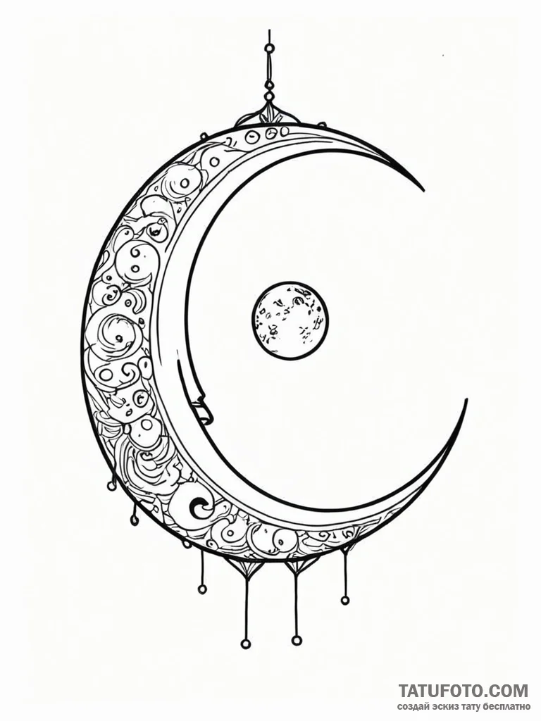 Moon - эскиз тату (№1752545009_0, 15.07.2025 02:03) — Tatufoto.com