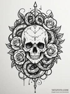 Gorgon's head with snakes of writhing shadow,... - эскиз тату (№1752545178_0, 15.07.2025 02:06) — Tatufoto.com