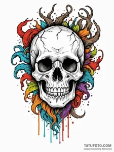 Keystone beneath bone roots, ink illustration... - эскиз тату (№1752545435_0, 15.07.2025 02:10) — Tatufoto.com