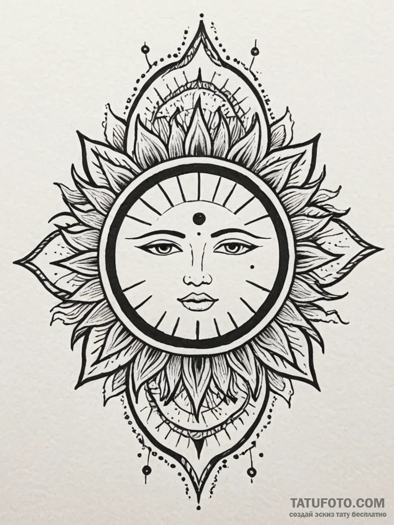 Sun, tattoo flash sheet design, moderately de… — эскиз тату (№1752546629_0, 15.07.2025 02:30) — Tatufoto.com