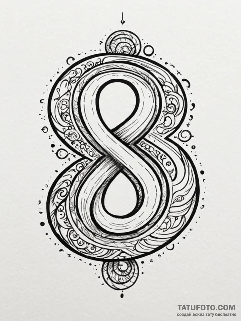 An ampersand symbol, tattoo sketch design, pr... - эскиз тату (№1752547053_0, 15.07.2025 02:37) — Tatufoto.com