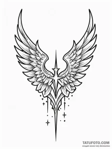 Iron wings tearing through stars, tattoo sket... - эскиз тату (№1752547478_0, 15.07.2025 02:44) — Tatufoto.com