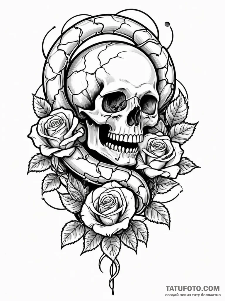 Glacial serpent devouring light, tattoo sketc... - эскиз тату (№1752547648_0, 15.07.2025 02:47) — Tatufoto.com