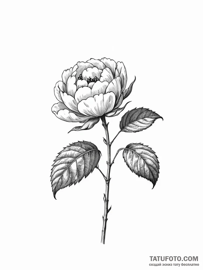 A single cotton plant boll - эскиз тату (№1752547988_0, 15.07.2025 02:53) — Tatufoto.com
