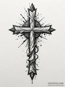 V, tattoo sketch design, detailed cross-hatch... - эскиз тату (№1752548328_0, 15.07.2025 02:58) — Tatufoto.com