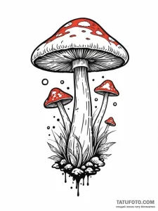 Mushroom with a spiral galaxy pattern on its... - эскиз тату (№1752548413_0, 15.07.2025 03:00) — Tatufoto.com